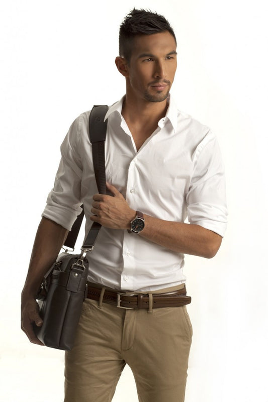 White Shirt and Black Bag for Men - geeman